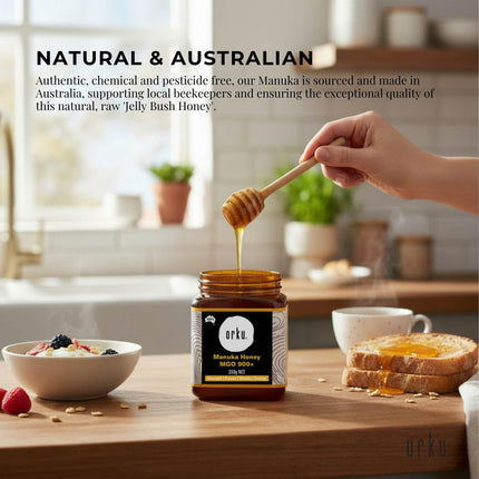 Orku 250g MGO 900+ Australian Manuka Honey - 100% Raw Natural Pure Jelly Bush.