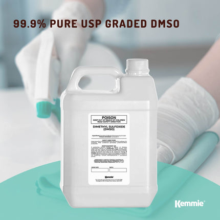 Kemmie 5L DMSO Liquid 99.9% Pure -  USP Grade Dimethyl Sulfoxide Solvent Bulk.