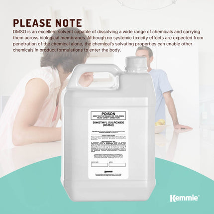 Kemmie 5L DMSO Liquid 99.9% Pure -  USP Grade Dimethyl Sulfoxide Solvent Bulk.