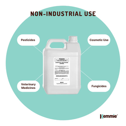Kemmie 5L DMSO Liquid 99.9% Pure -  USP Grade Dimethyl Sulfoxide Solvent Bulk.