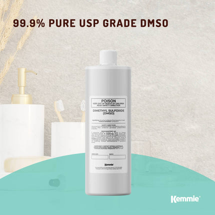 Kemmie 250ml DMSO Liquid 99.9% Pure - USP Grade Dimethyl Sulfoxide Solvent.