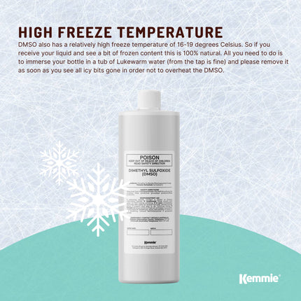 Kemmie 250ml DMSO Liquid 99.9% Pure - USP Grade Dimethyl Sulfoxide Solvent.