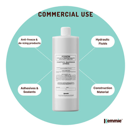 Kemmie 250ml DMSO Liquid 99.9% Pure - USP Grade Dimethyl Sulfoxide Solvent.