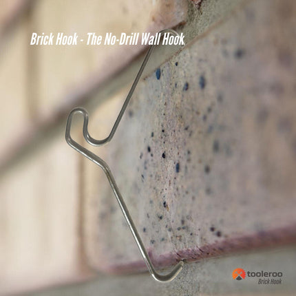 10 Pack 76mm (3") Brick Wall Hooks - Clips Hangers For Pictures Plants.