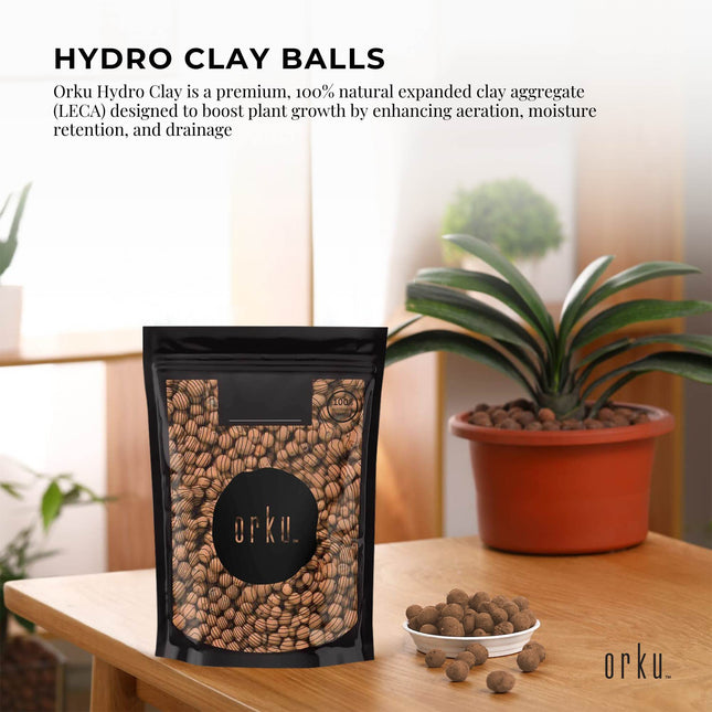 1L Hydro Clay Balls - Natural Premium Hydroponic Expanded Plant Growing Medium.