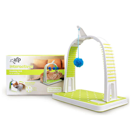 Cat Grooming Arch - Intercative Self Groom Brush + Scratcher Play - All For Paws.