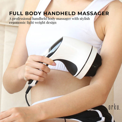 Full Body Vibration Handheld Massager - 4 Massage Heads Neck Shoulders Back Legs.