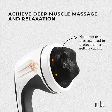 Full Body Vibration Handheld Massager - 4 Massage Heads Neck Shoulders Back Legs.