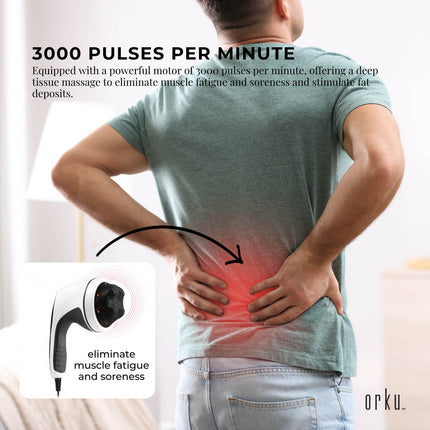 Full Body Vibration Handheld Massager - 4 Massage Heads Neck Shoulders Back Legs.