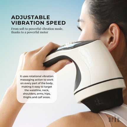 Full Body Vibration Handheld Massager - 4 Massage Heads Neck Shoulders Back Legs.