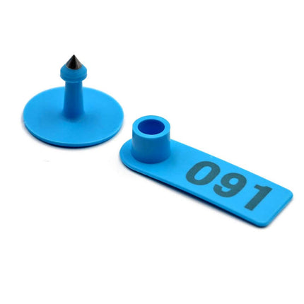 100x Cattle Ear Tags 5x4cm Set Cow Sheep Goat Blue Small Blank Livestock Label.