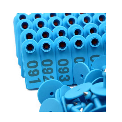 100x Cattle Ear Tags 5x4cm Set Cow Sheep Goat Blue Small Blank Livestock Label.