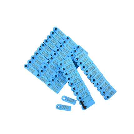 100x Cattle Ear Tags 5x4cm Set Cow Sheep Goat Blue Small Blank Livestock Label.