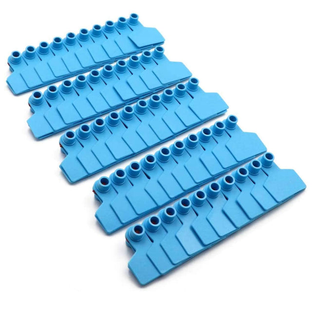 100x Cattle Ear Tags 5x4cm Set Cow Sheep Goat Blue Small Blank Livestock Label.