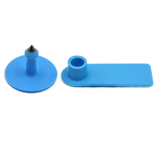 100x Cattle Ear Tags 5x2cm Set - Small Blue Cow Sheep Pig Blank Livestock Labels.