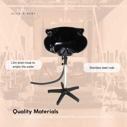 Ellie & Ruby Large Portable Hairdressing Salon Basin Hair Washing Deep Sink Bowl.