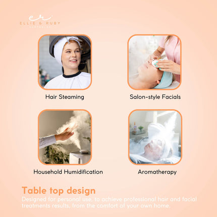 Ellie & Ruby 2-in-1 Facial Hair Steamer Ozone Steam Machine Portable Tabletop.