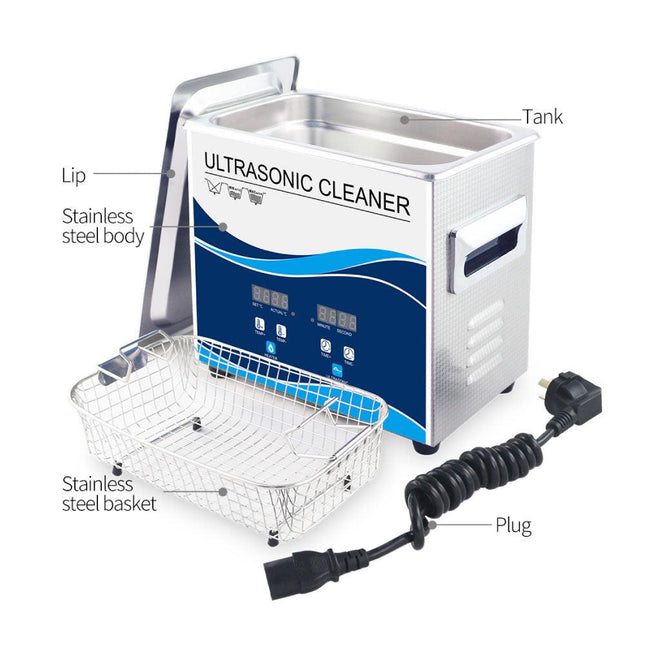 3.2L Digital Ultrasonic Cleaner Jewelry Ultra Sonic Bath Degas Parts Cleaning.