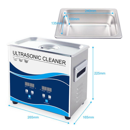 3.2L Digital Ultrasonic Cleaner Jewelry Ultra Sonic Bath Degas Parts Cleaning.