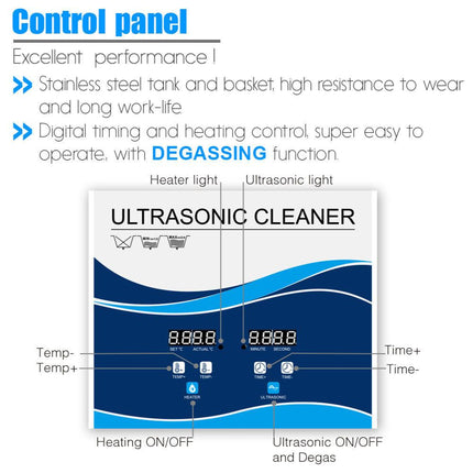 6.5L Digital Ultrasonic Cleaner Jewelry Ultra Sonic Bath Degas Parts Cleaning.