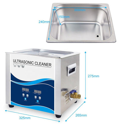 10L Digital Ultrasonic Cleaner Jewelry Ultra Sonic Bath Degas Parts Cleaning.