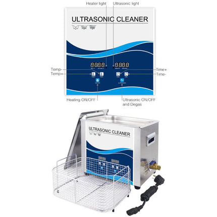 10L Digital Ultrasonic Cleaner Jewelry Ultra Sonic Bath Degas Parts Cleaning.