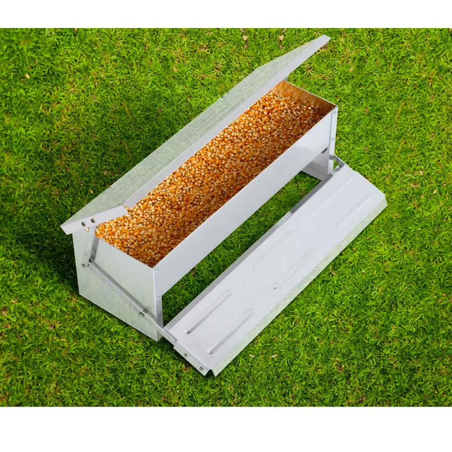 11L Automatic Chook Chicken Feeder Poultry Auto Treadle Aluminium Metal Feeders.
