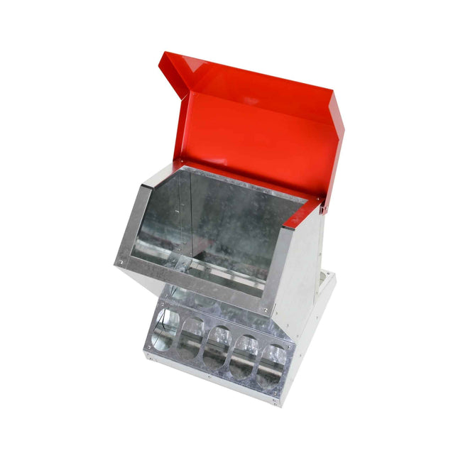 10kg Automatic Chook Chicken Feeder Poultry Auto Trough Galvanised Metal Feeders.