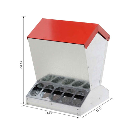 10kg Automatic Chook Chicken Feeder Poultry Auto Trough Galvanised Metal Feeders.