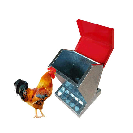 10kg Automatic Chook Chicken Feeder Poultry Auto Trough Galvanised Metal Feeders.