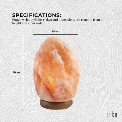 12V 12W 2-3 Kgs Himalayan Pink Salt Lamp Natural Rock Crystal Light Bulb On/Off.