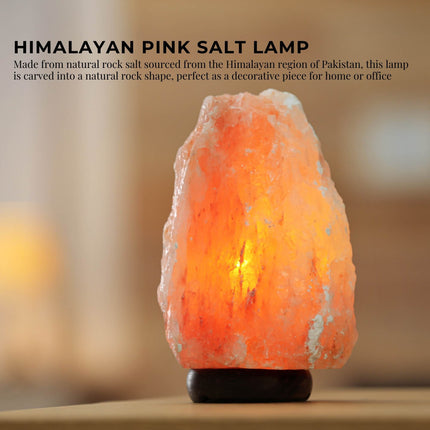 12V 12W 2-3 Kgs Himalayan Pink Salt Lamp Natural Rock Crystal Light Bulb On/Off.