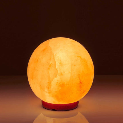 12V 12W 5" Ball Himalayan Pink Salt Lamp Carved Rock Crystal Light Bulb On/Off.