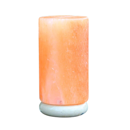 12V 12W Cylinder Himalayan Pink Salt Lamp Carved Rock Crystal Light Bulb On/Off.