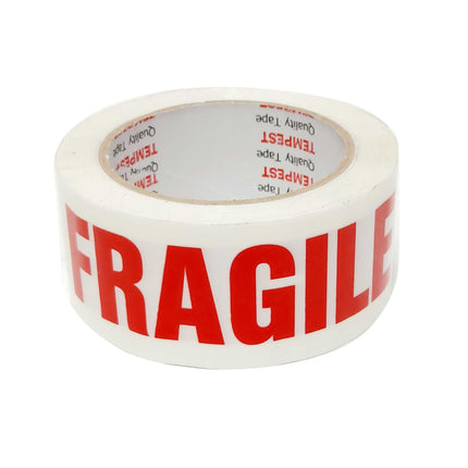 6x Fragile Packing Tape 48mmx75m Long Rolls Red White Packaging Adhesive Label.