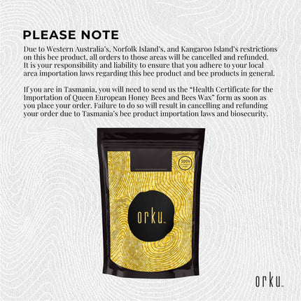 Orku 100g Organic Beeswax Pellets Yellow - Cosmetic Grade Pure Bees Wax Pastille.
