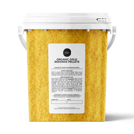 Orku 500g Organic Beeswax Pellets Yellow Tub - Cosmetic Grade Bees Wax Pastilles.