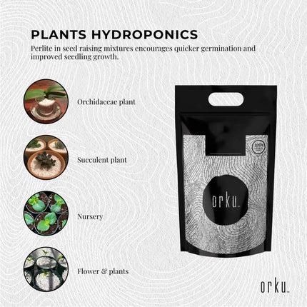 Orku 20L Perlite Coarse Premium Soil Expanded Medium Plants Hydroponics.