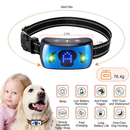 Dog Bark Collar - Vibration Magnetic Charging Waterproof Smart Barking Detection.