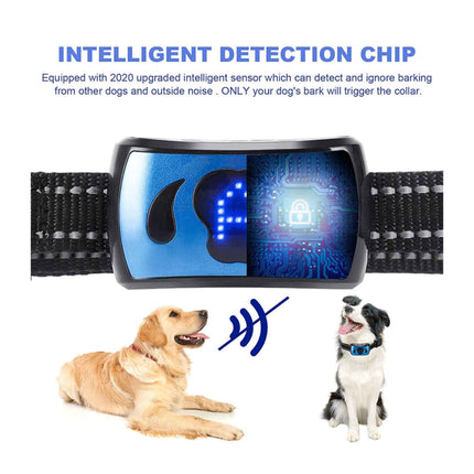 Dog Bark Collar - Vibration Magnetic Charging Waterproof Smart Barking Detection.