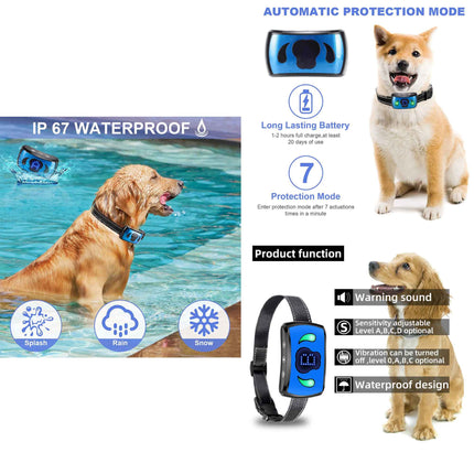 Dog Bark Collar - Vibration Magnetic Charging Waterproof Smart Barking Detection.