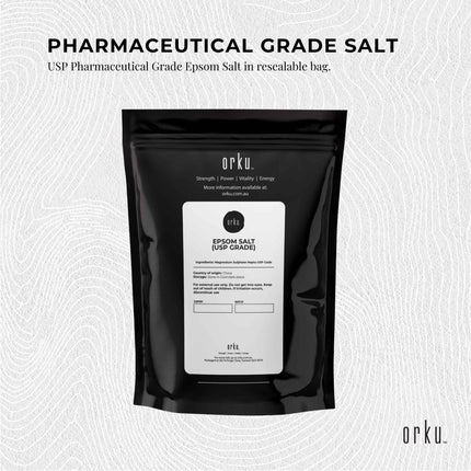 Orku 2Kg Epsom Salt - USP Grade Magnesium Sulfate Body Bath Salts.