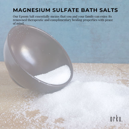 Orku 2Kg Epsom Salt - USP Grade Magnesium Sulfate Body Bath Salts.