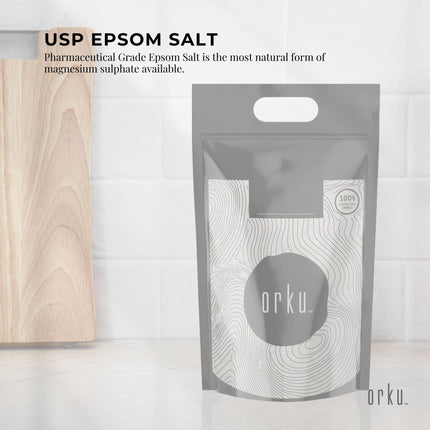 Orku 10Kg Epsom Salt - USP Grade Magnesium Sulfate Body Bath Salts.