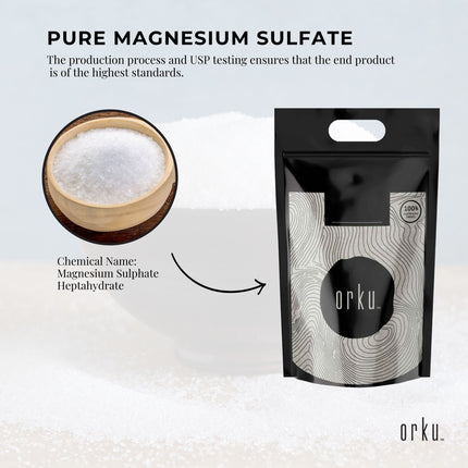 Orku 10Kg Epsom Salt - USP Grade Magnesium Sulfate Body Bath Salts.