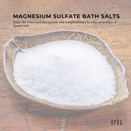 Orku 1.3Kg Epsom Salt Tub - USP Grade Magnesium Sulfate Body Bath Salts.
