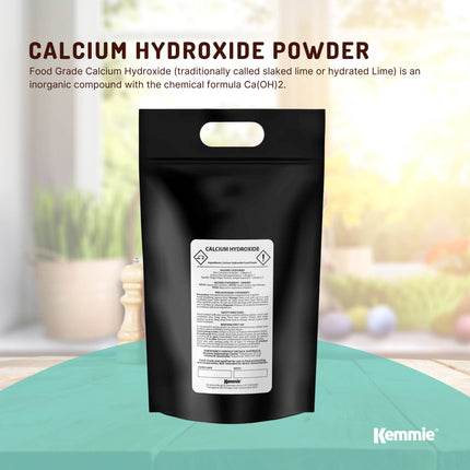 Kemmie 5Kg Calcium Hydroxide Powder - Food Grade Pickling Lime Slaked Lime FCC.