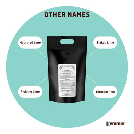 Kemmie 5Kg Calcium Hydroxide Powder - Food Grade Pickling Lime Slaked Lime FCC.