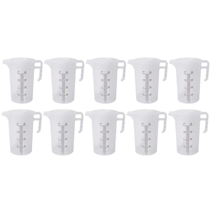 10x 2L Measuring Jug Heavy Duty Clear Plastic Propylene Food Grade BPA 5 Pro-Jug.