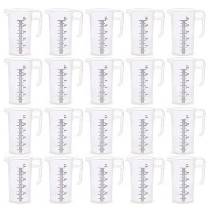 20x 500ml Measuring Jug Strong Clear Plastic Propylene BPA 5 Food Grade Pro-Jug.